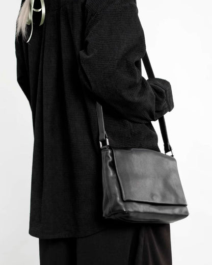 ♠♥LEATHER FLAP SHOULDER BAG