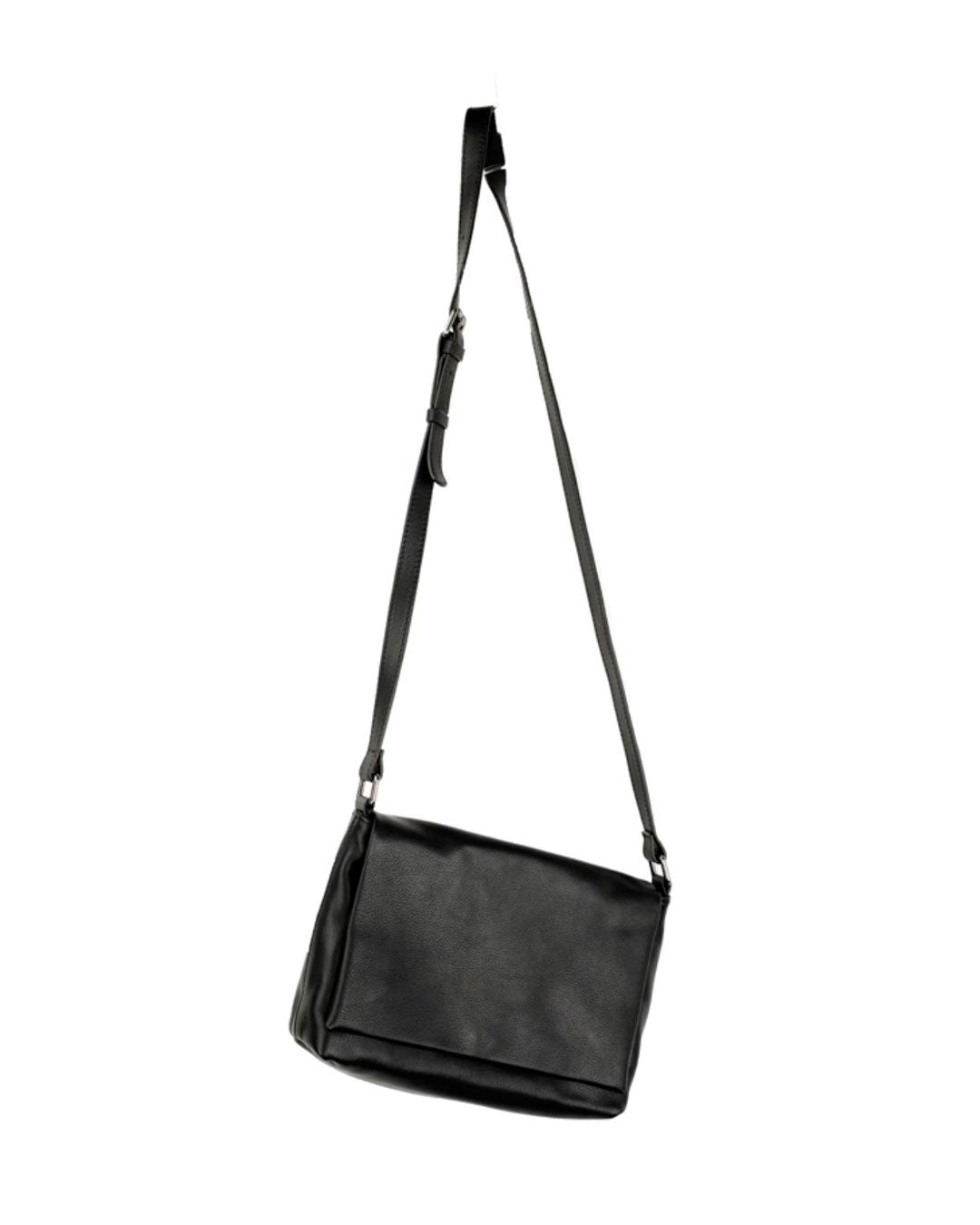 ♤♥LEATHER FLAP SHOULDER BAG – Black Gravity