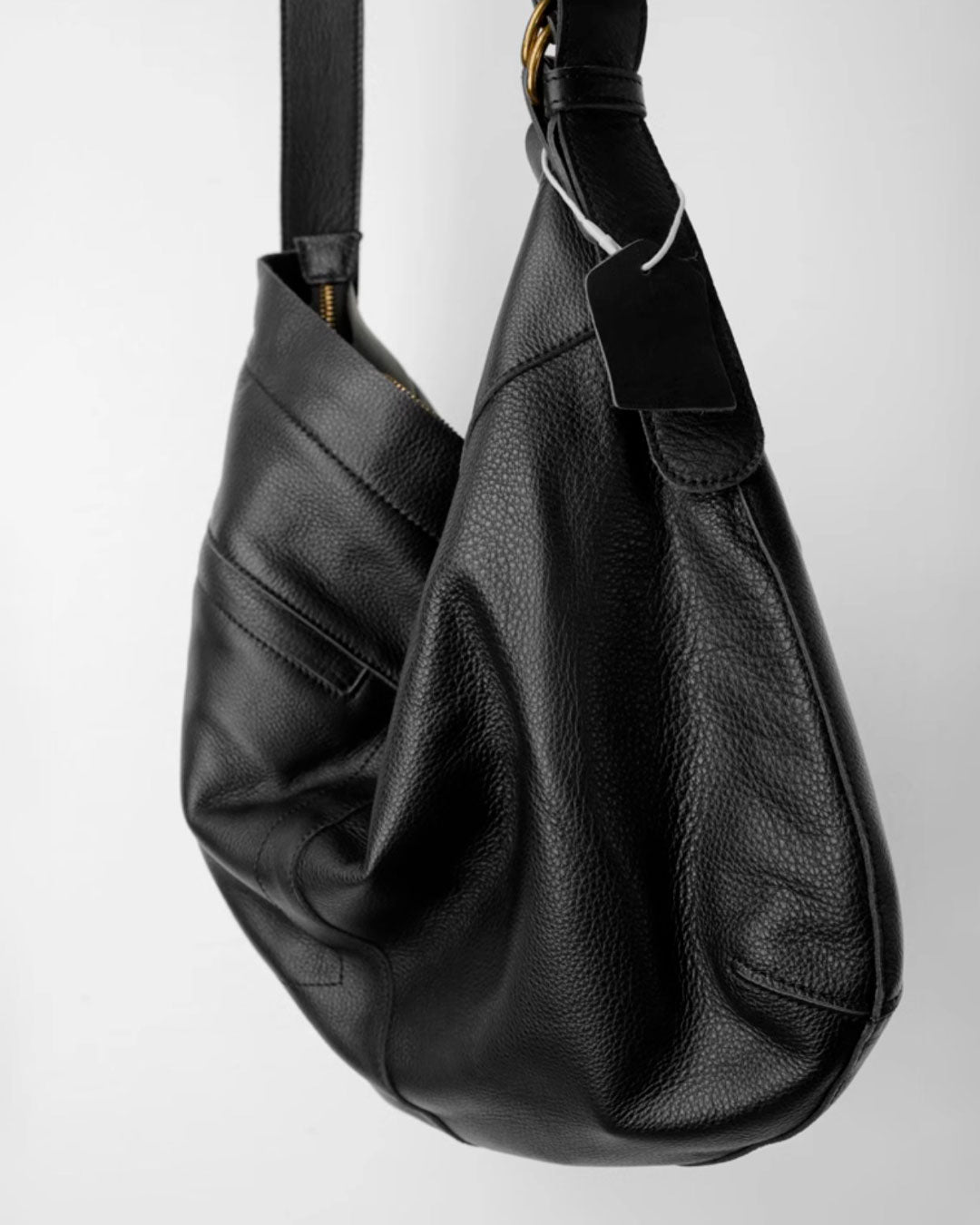 ♠♥LEATHER SCRUNCHED SHOULDER BAG