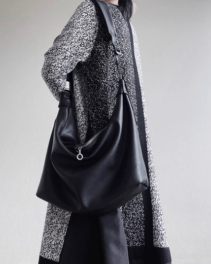 ♠♥WIDE STRAP FAUX LEATHER SHOULDER BAG