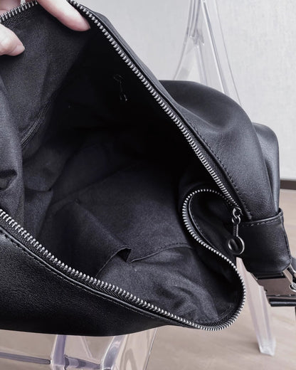 ♠♥WIDE STRAP FAUX LEATHER SHOULDER BAG