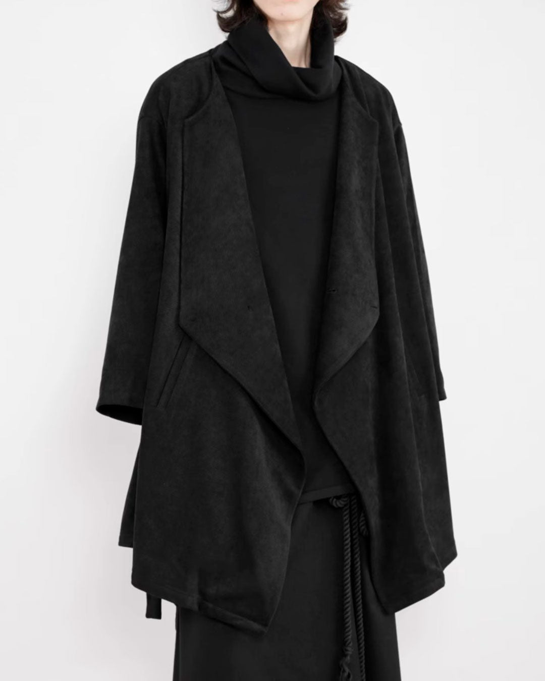 ♠♥DOUBLE FRONT BUTTON DRAPE COAT