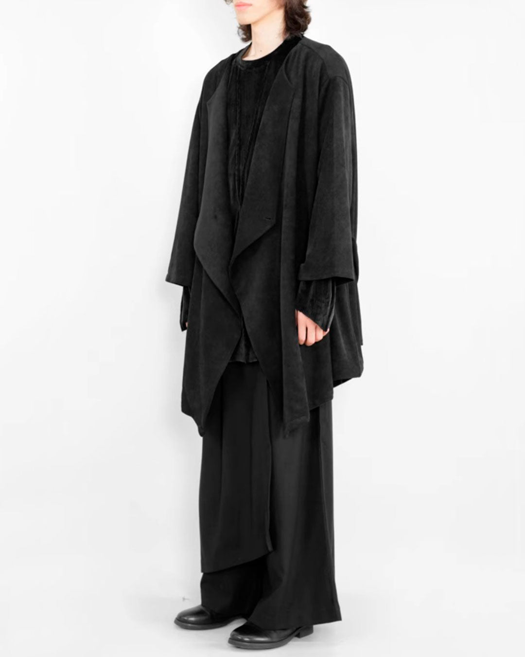 ♠♥DOUBLE FRONT BUTTON DRAPE COAT