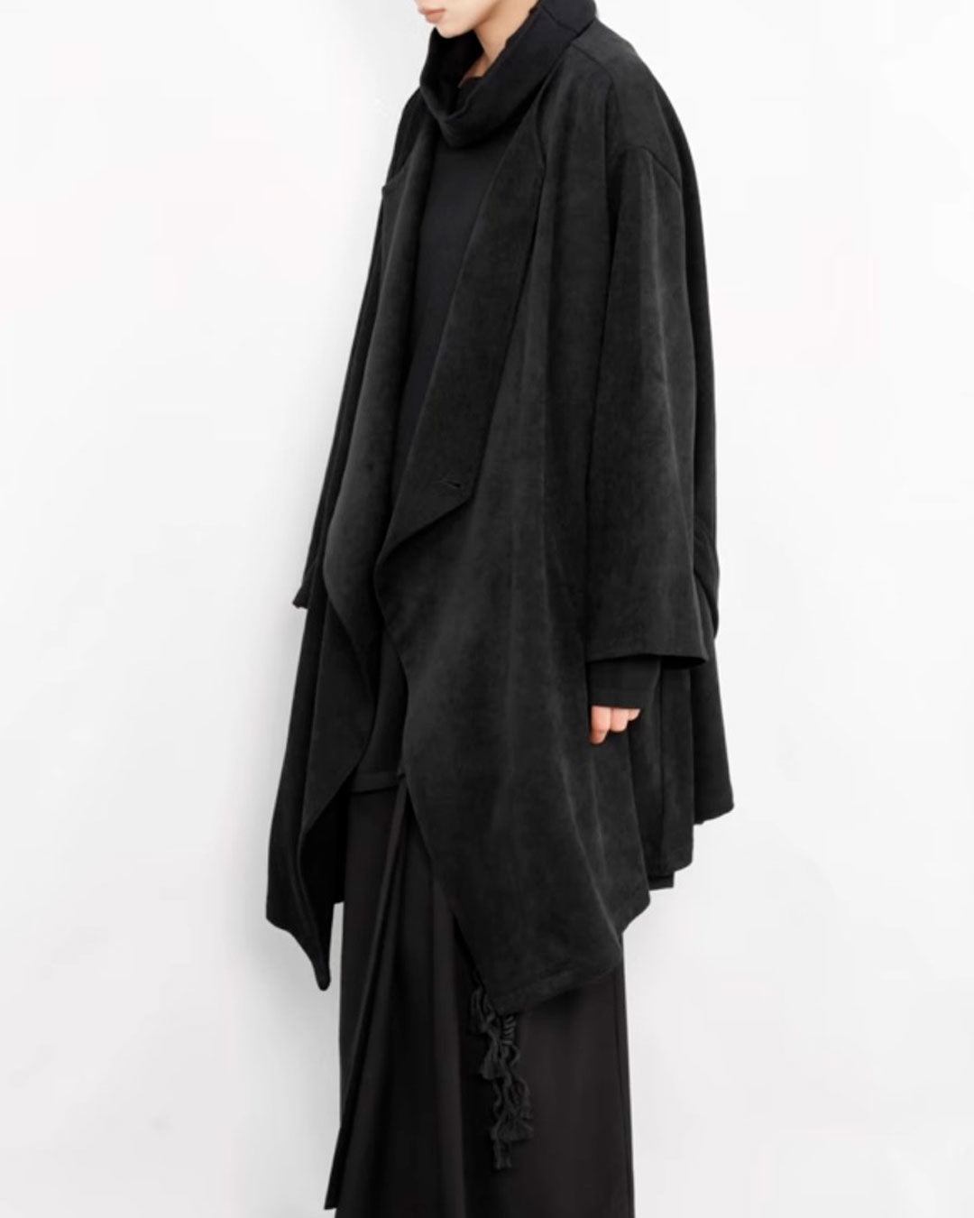 ♠♥DOUBLE FRONT BUTTON DRAPE COAT