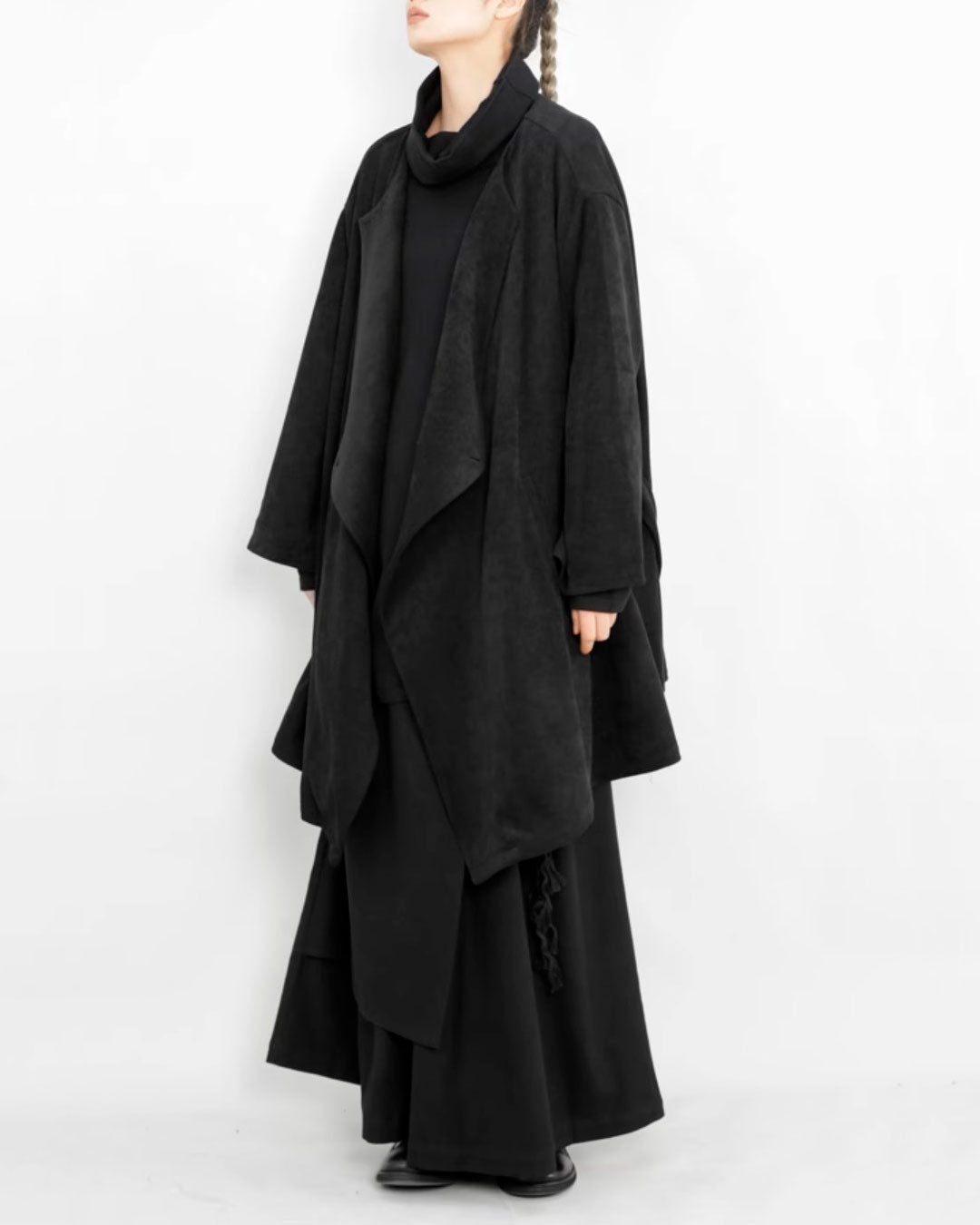 ♠♥DOUBLE FRONT BUTTON DRAPE COAT