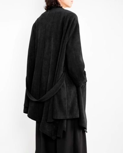 ♠♥DOUBLE FRONT BUTTON DRAPE COAT