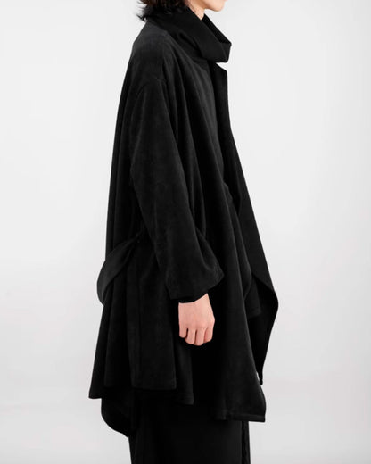 ♠♥DOUBLE FRONT BUTTON DRAPE COAT