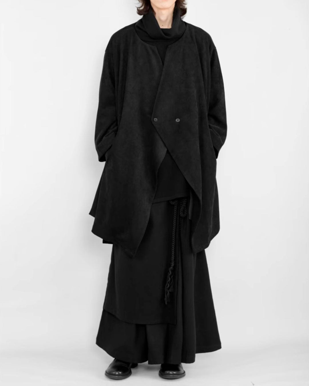 ♠♥DOUBLE FRONT BUTTON DRAPE COAT