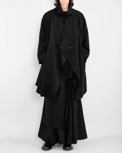 ♠♥DOUBLE FRONT BUTTON DRAPE COAT