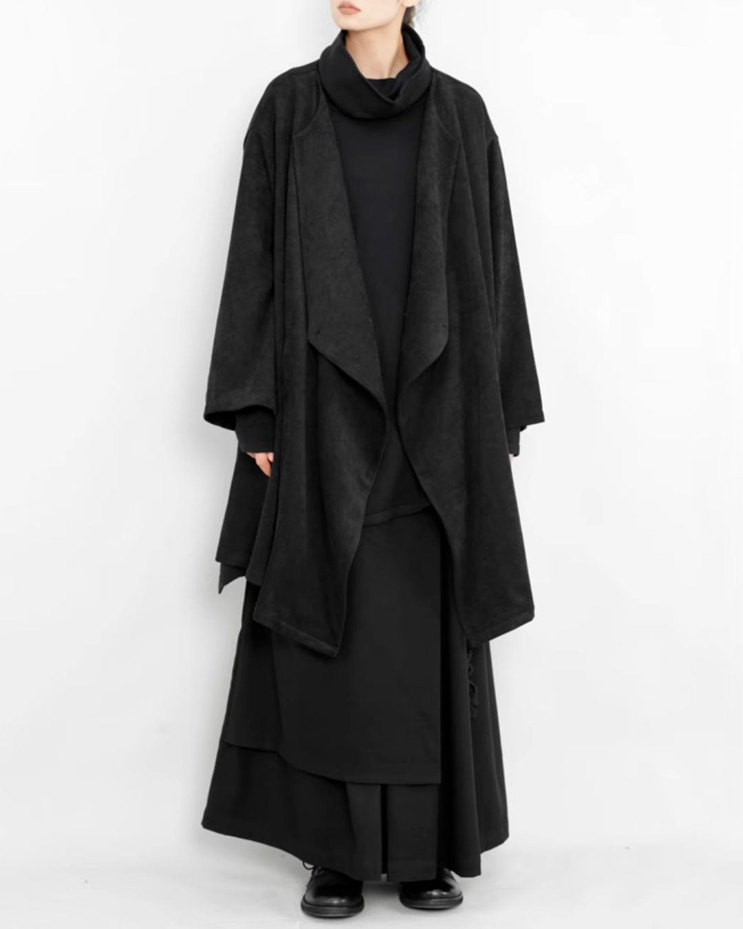 ♠♥DOUBLE FRONT BUTTON DRAPE COAT