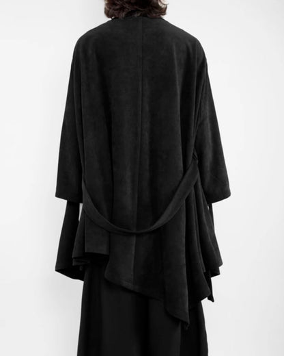 ♠♥DOUBLE FRONT BUTTON DRAPE COAT