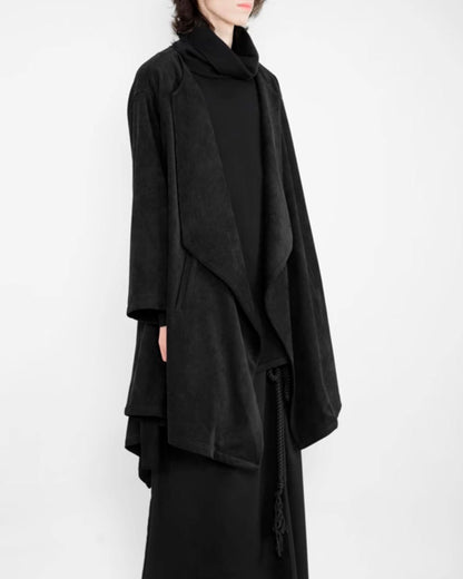 ♠♥DOUBLE FRONT BUTTON DRAPE COAT