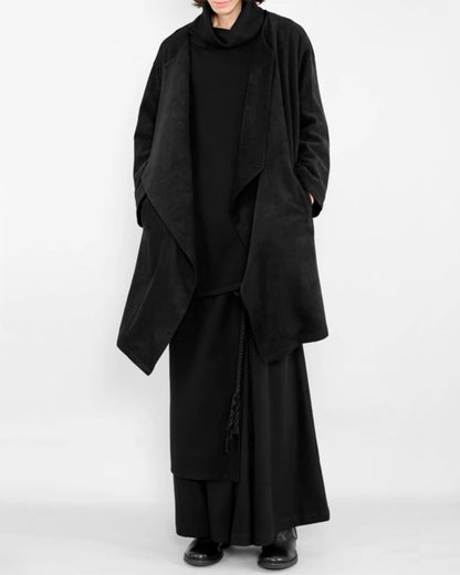 ♠♥DOUBLE FRONT BUTTON DRAPE COAT