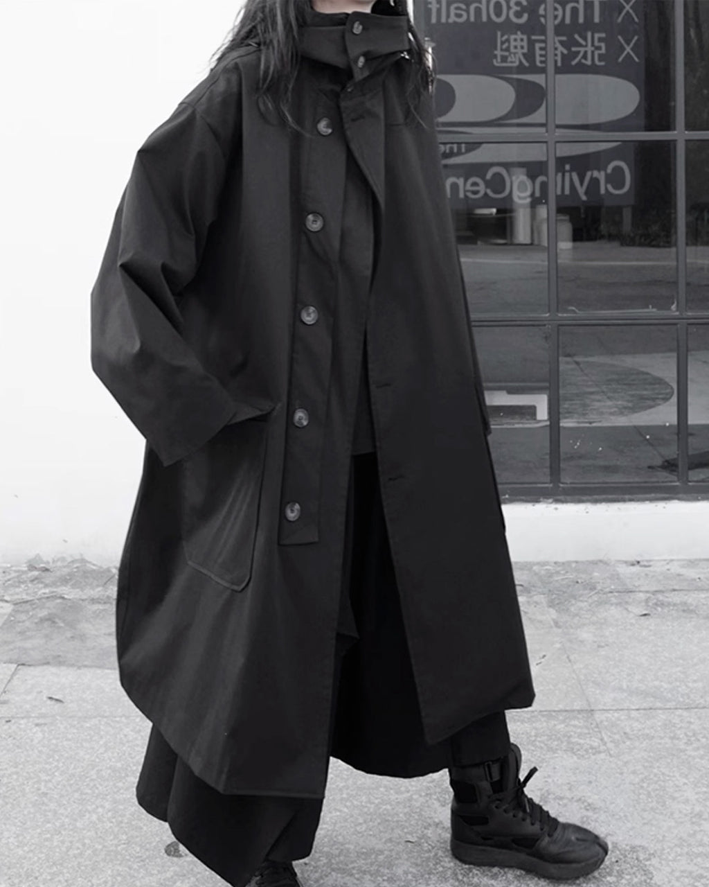 ♠♥BUTTON-UP HOODED COAT