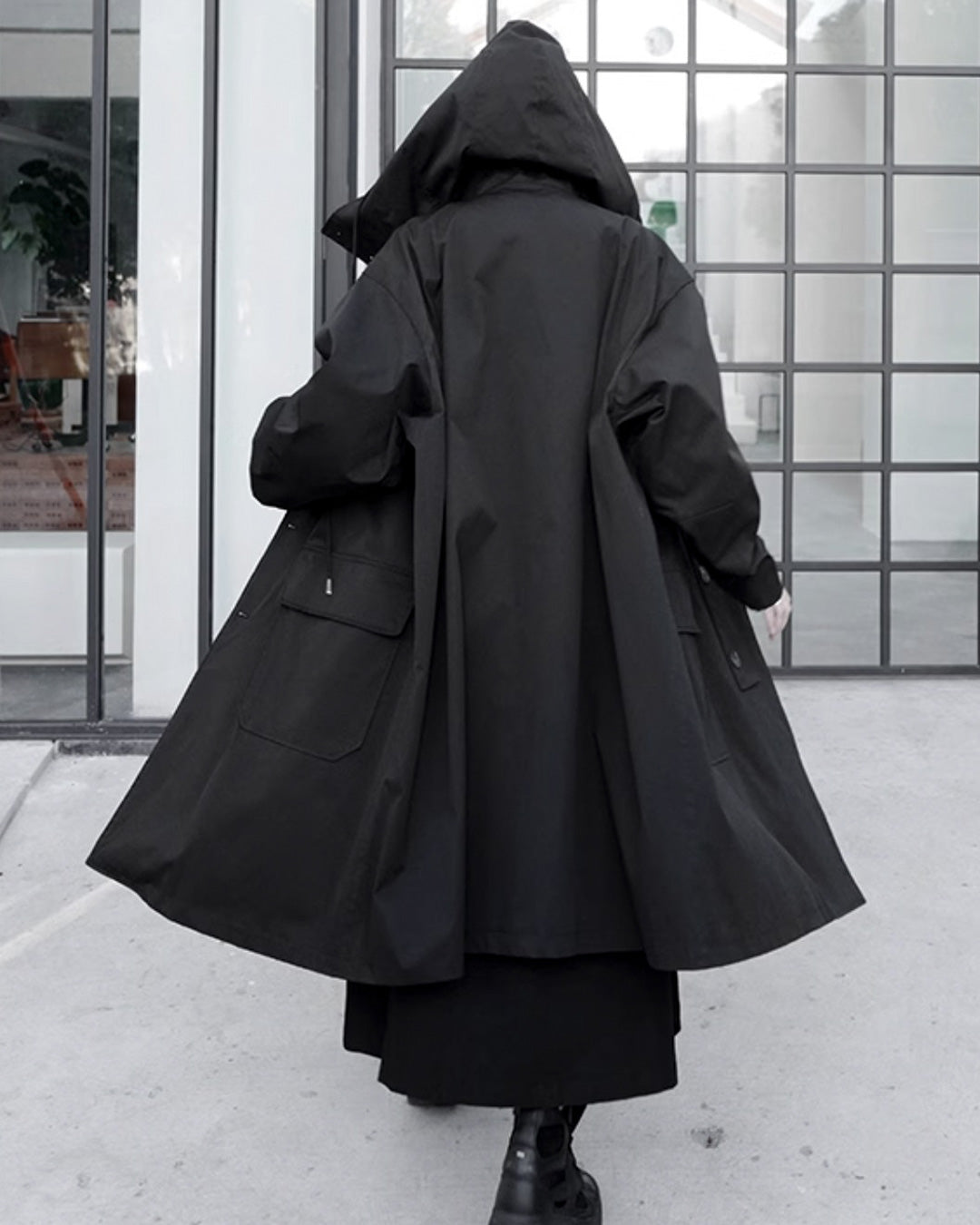 ♤♥BUTTON-UP HOODED COAT – Black Gravity