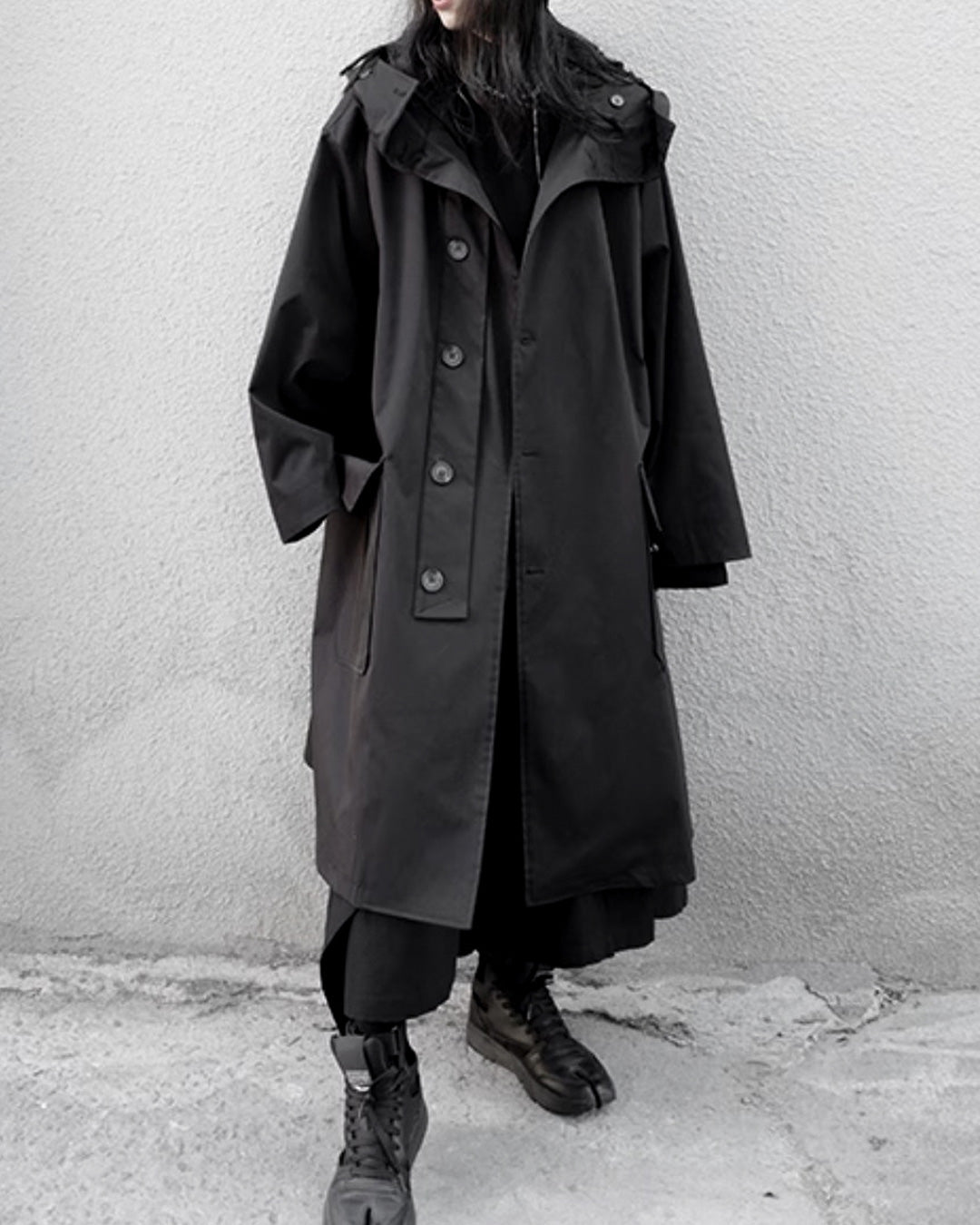 ♠♥BUTTON-UP HOODED COAT