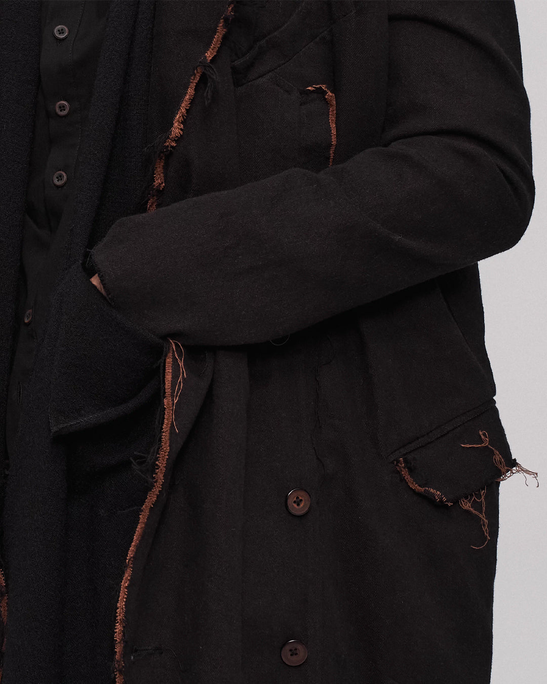 ♠♥RAW EDGE DISTRESSED LONG COAT