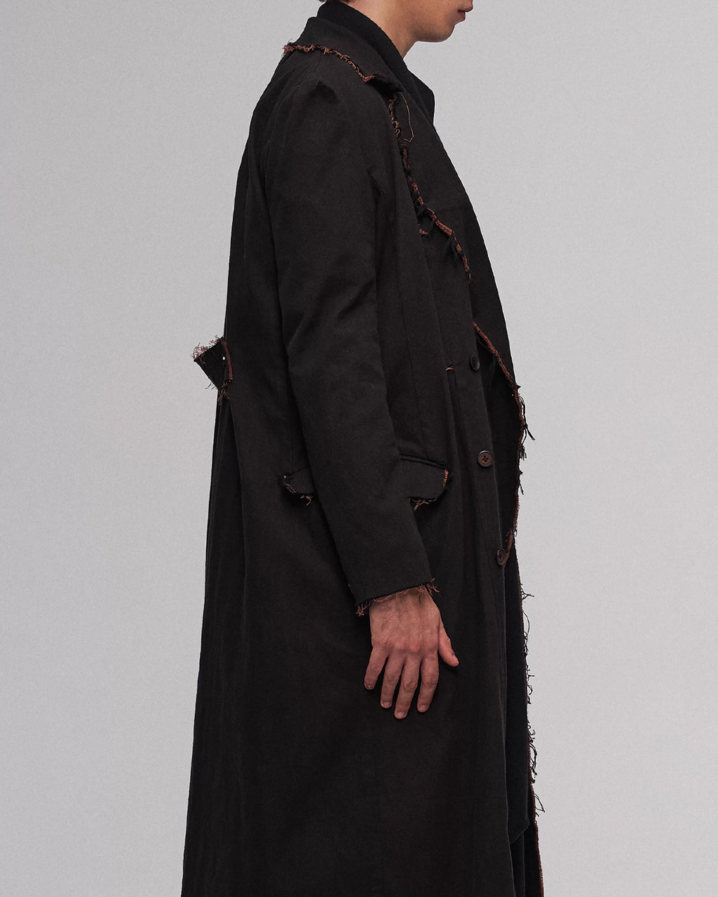 ♠♥RAW EDGE DISTRESSED LONG COAT