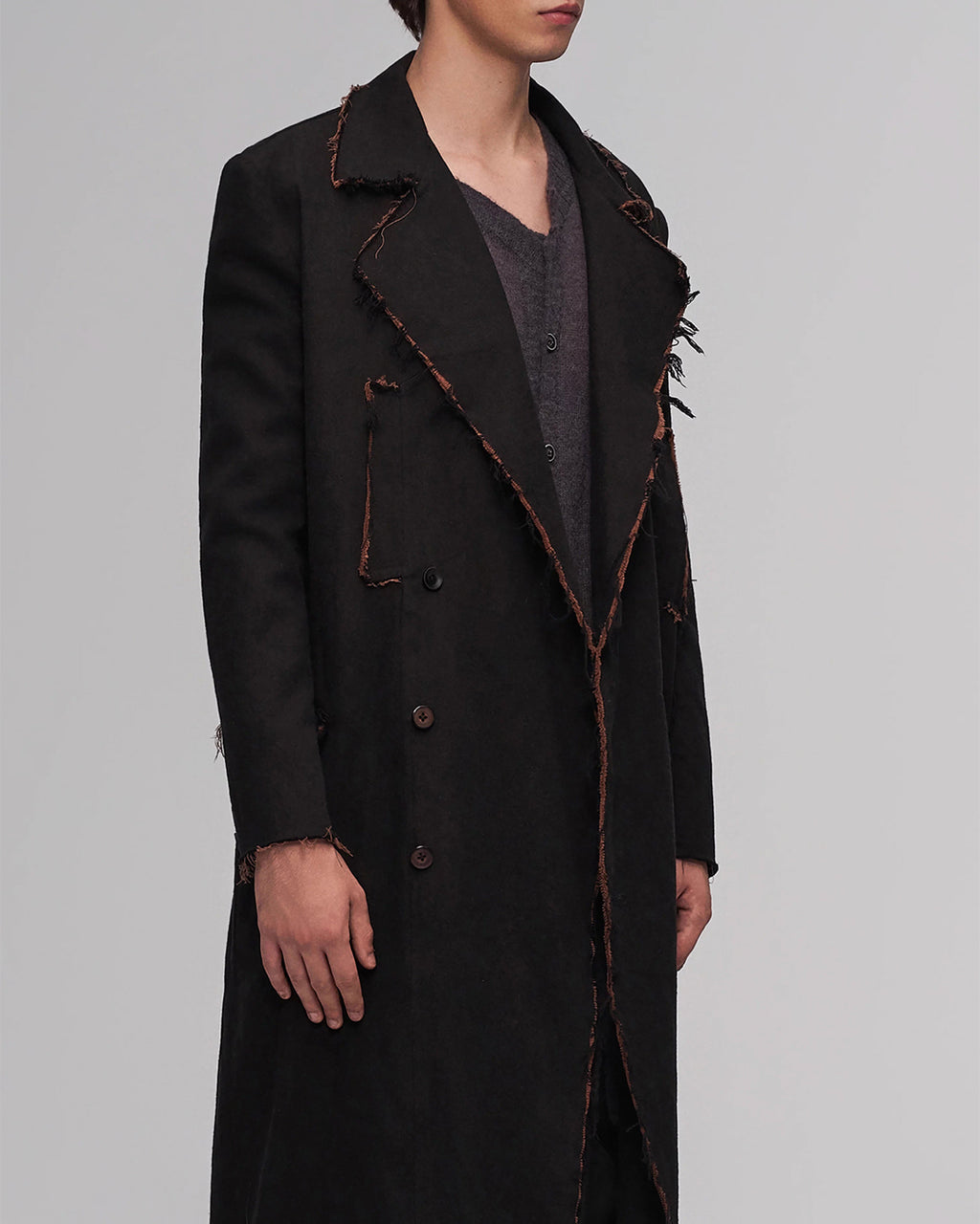 ♠♥RAW EDGE DISTRESSED LONG COAT
