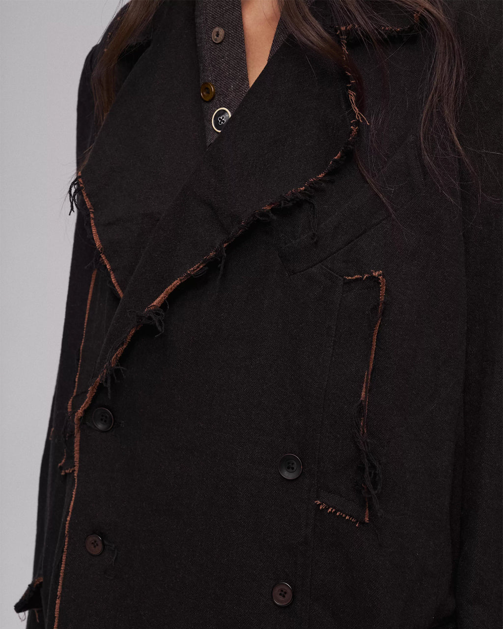 ♠♥RAW EDGE DISTRESSED LONG COAT