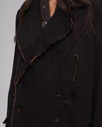 ♠♥RAW EDGE DISTRESSED LONG COAT