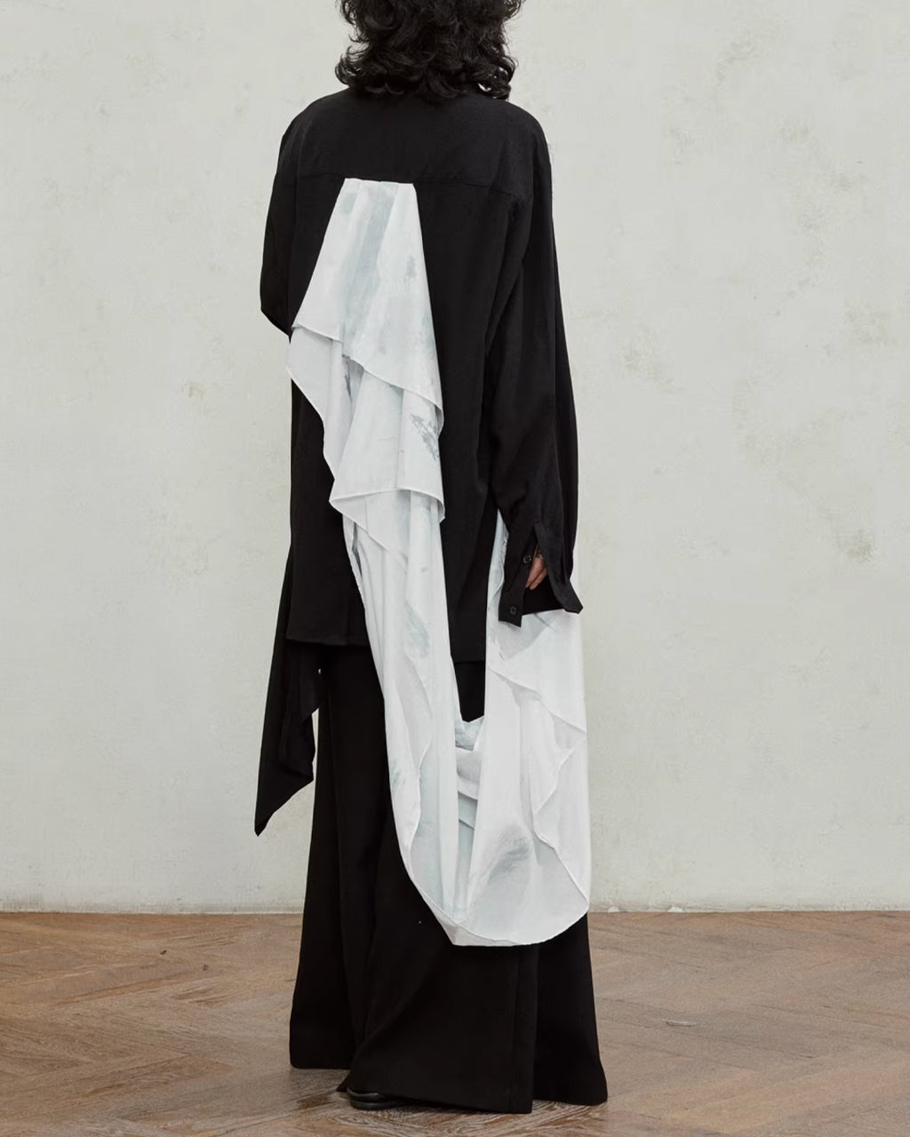 ♠INK-WASH DRAPE LONG SHIRT
