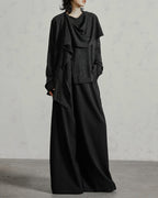 ♠♥ASYMMETRY DRAPE L-SLEEVE