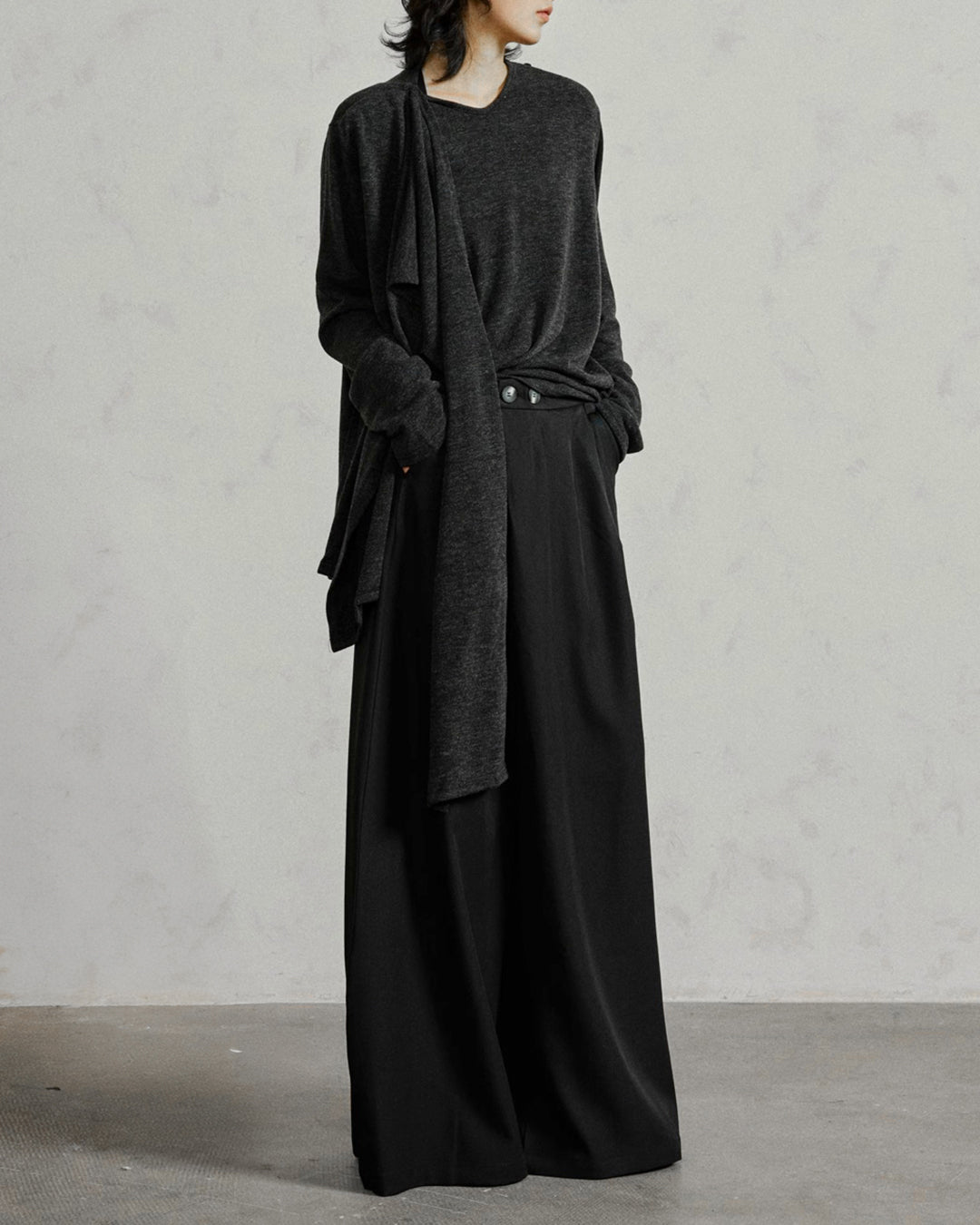 ♠♥ASYMMETRY DRAPE L-SLEEVE
