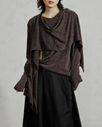 ♠♥ASYMMETRY DRAPE L-SLEEVE