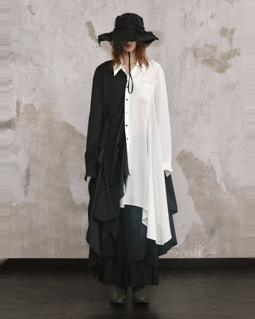 ♠♥DRAPED VEIL WIDE BRIM HAT