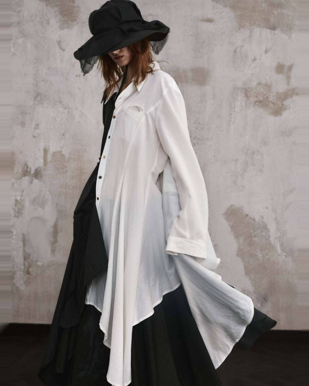 ♠♥DRAPED VEIL WIDE BRIM HAT