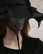 ♠♥DRAPED VEIL WIDE BRIM HAT