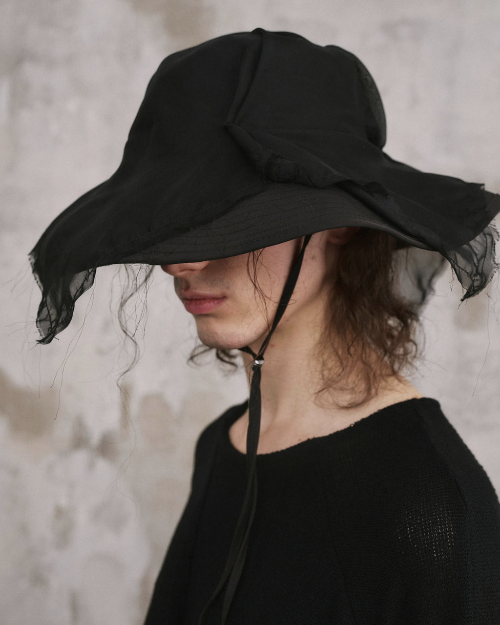 ♠♥DRAPED VEIL WIDE BRIM HAT