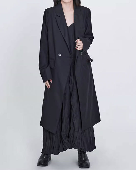 ♥NOTCHED LAPEL LONG JACKET