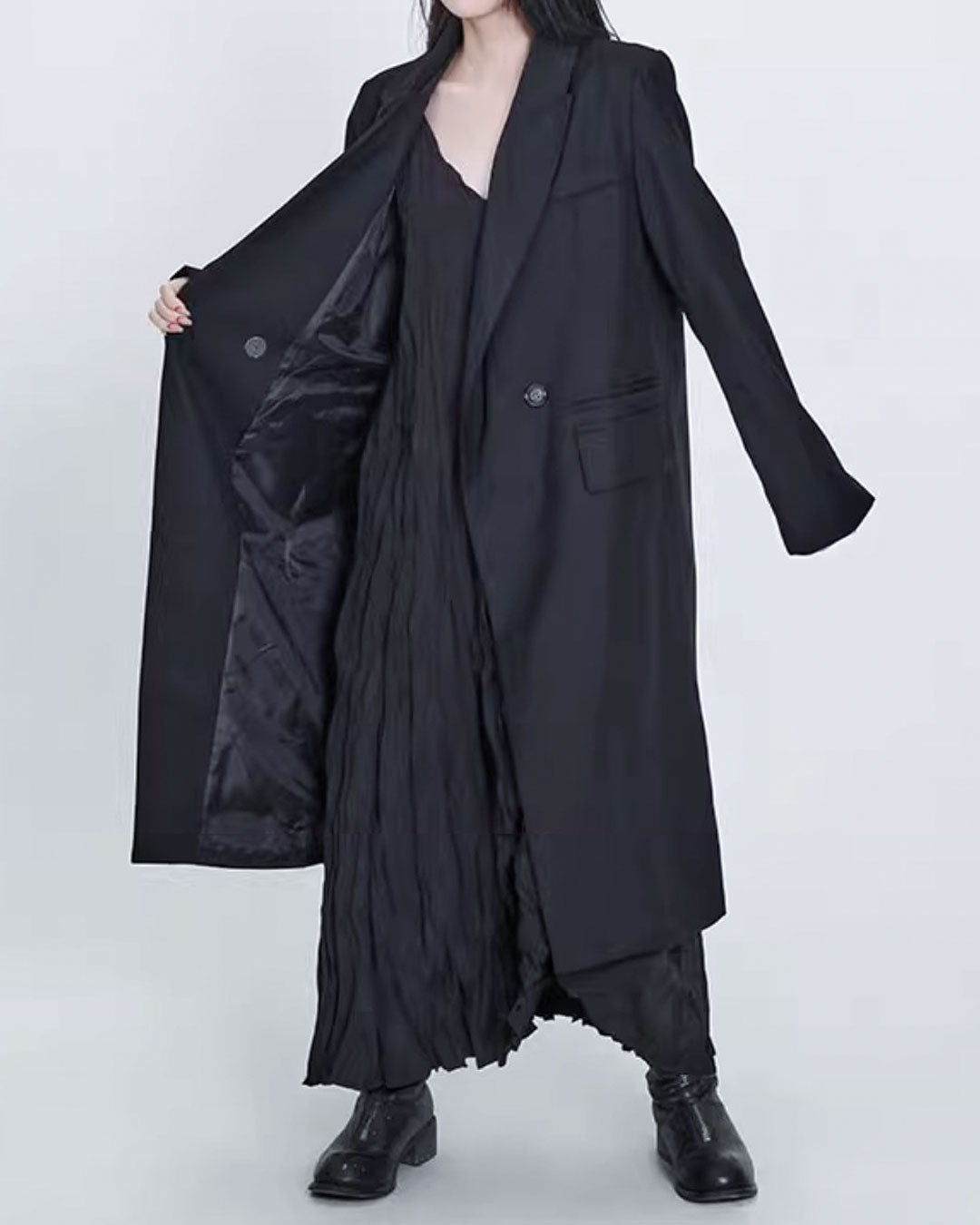 ♥NOTCHED LAPEL LONG JACKET