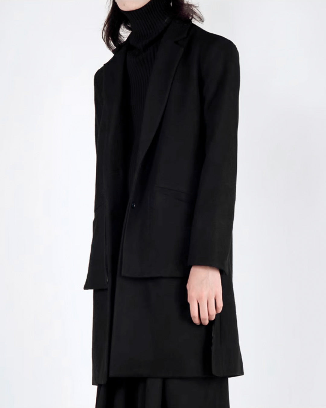 Black 2000s Fake Two Piece Long Sleeve Knits main image 1