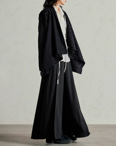 ♤♥JACQUARD HAORI CLOAK JACKET – Black Gravity