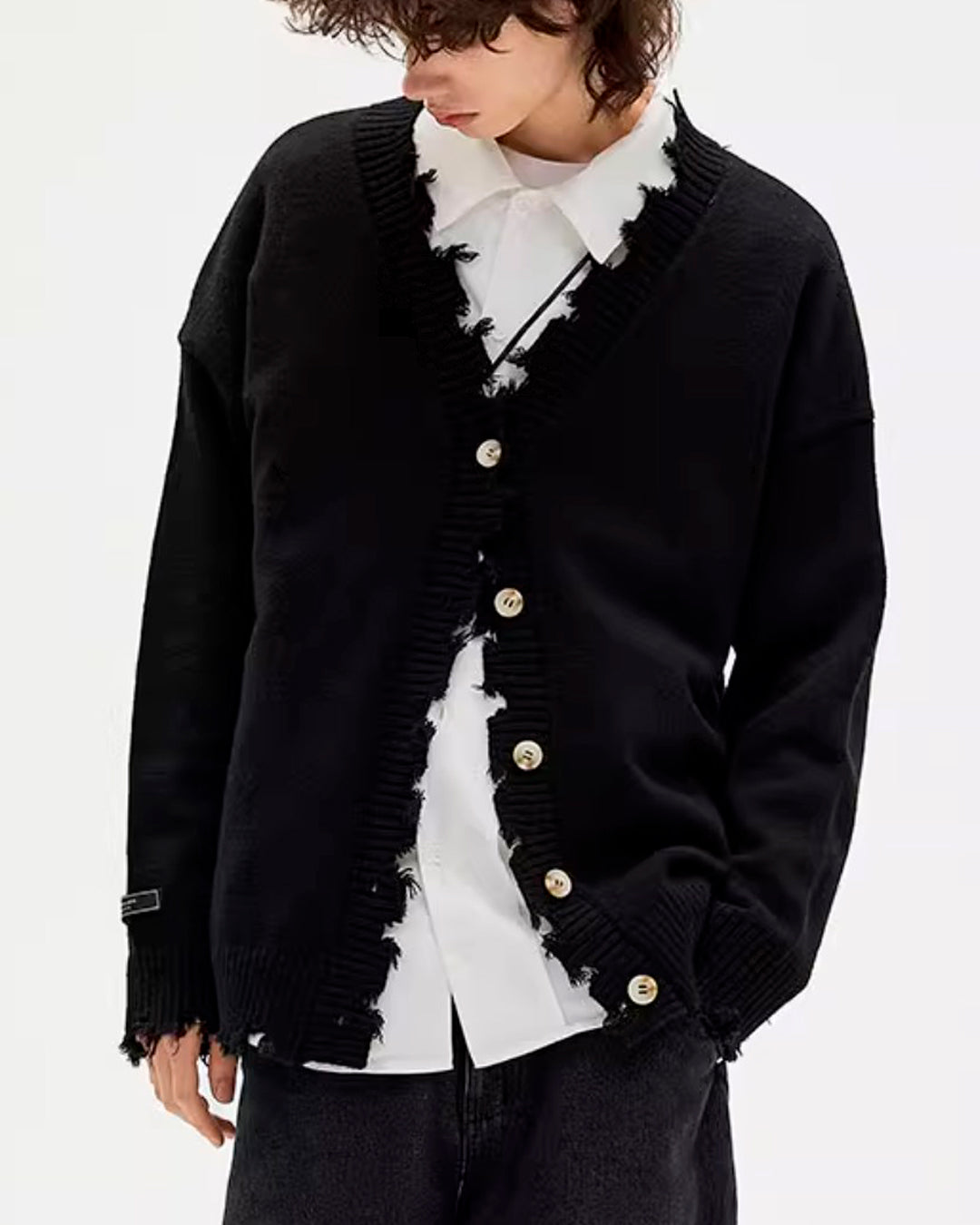 ♠♥DAMAGE KNITTED CARDIGAN