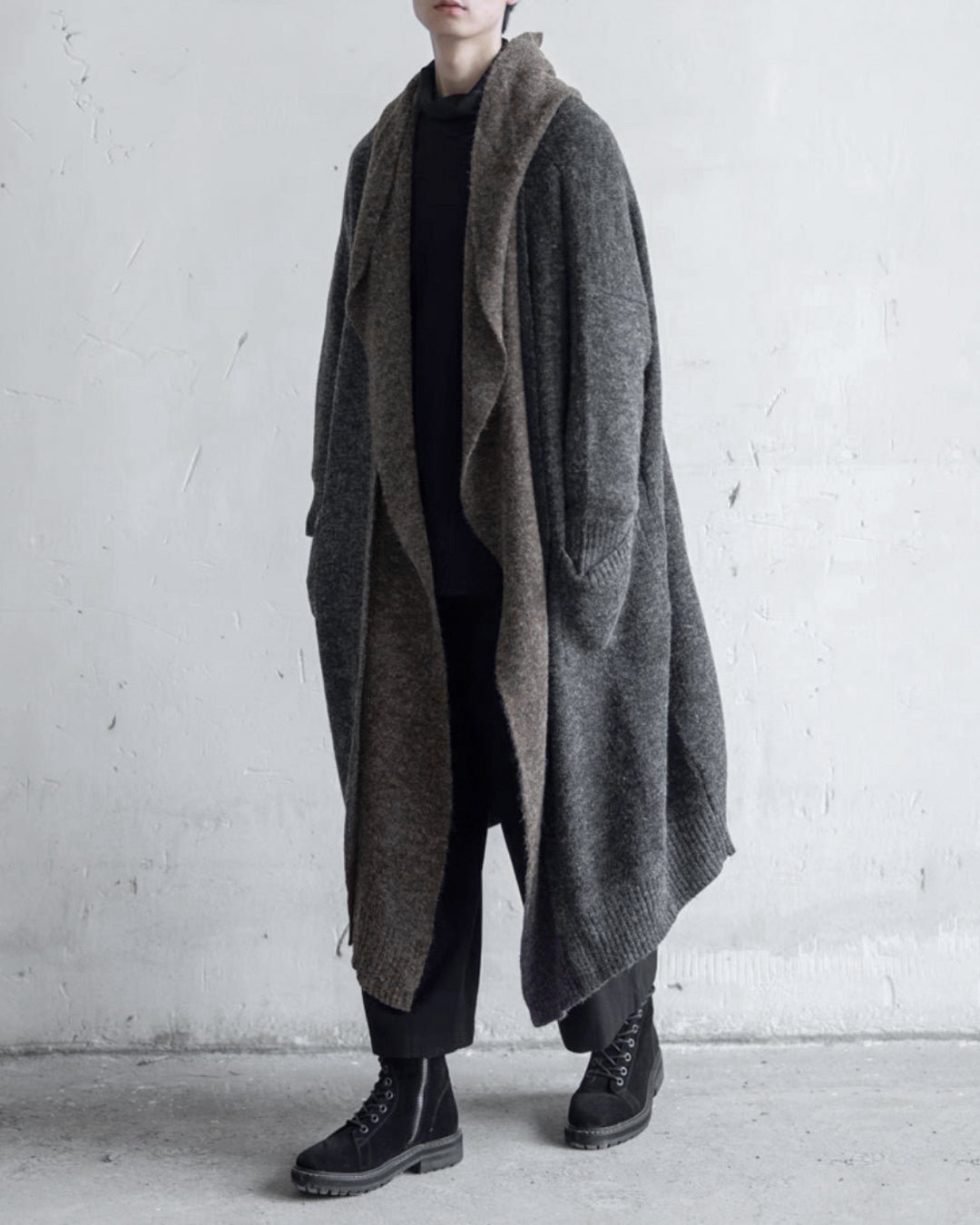 ♠♥CONTRAST COLOR LONG KNIT CARDIGAN