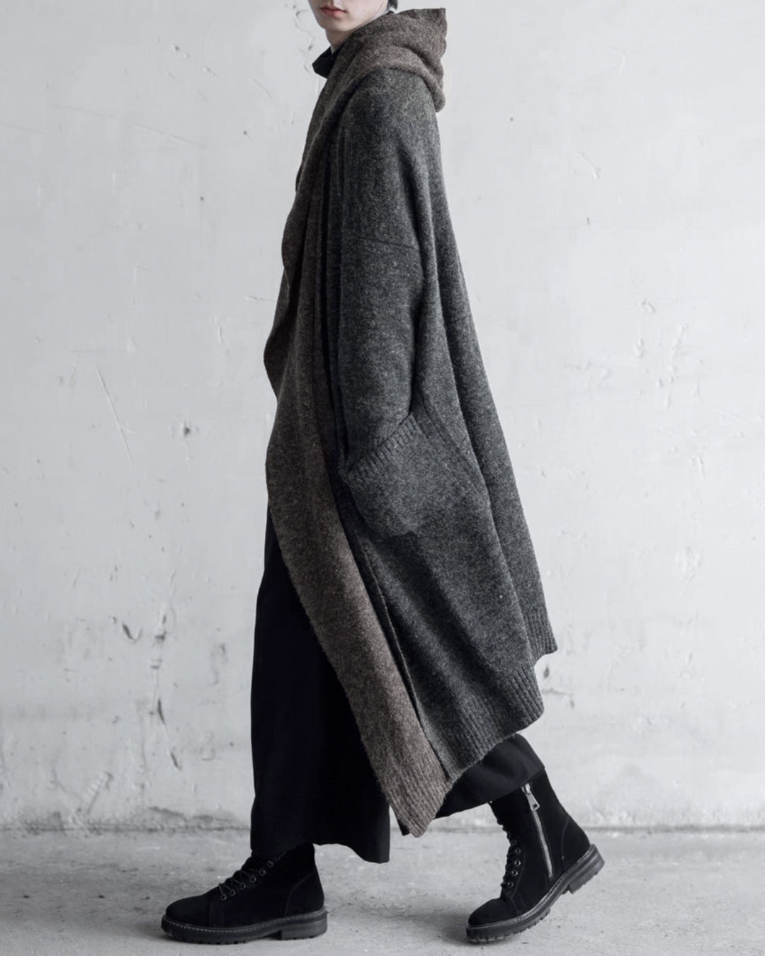 ♠♥CONTRAST COLOR LONG KNIT CARDIGAN