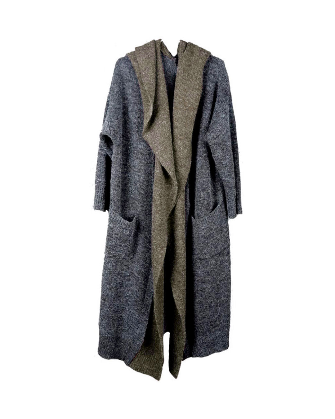♠♥CONTRAST COLOR LONG KNIT CARDIGAN