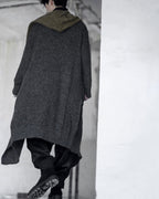 ♠♥CONTRAST COLOR LONG KNIT CARDIGAN
