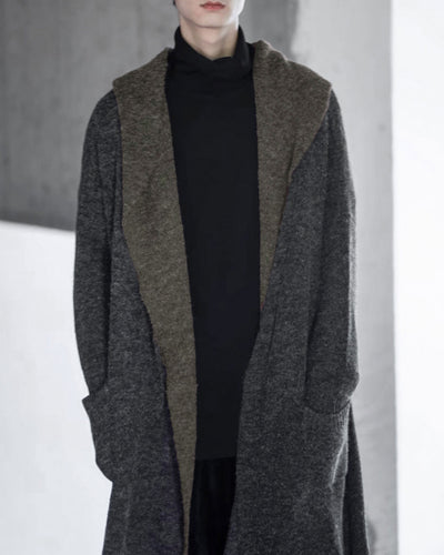 ♠♥CONTRAST COLOR LONG KNIT CARDIGAN