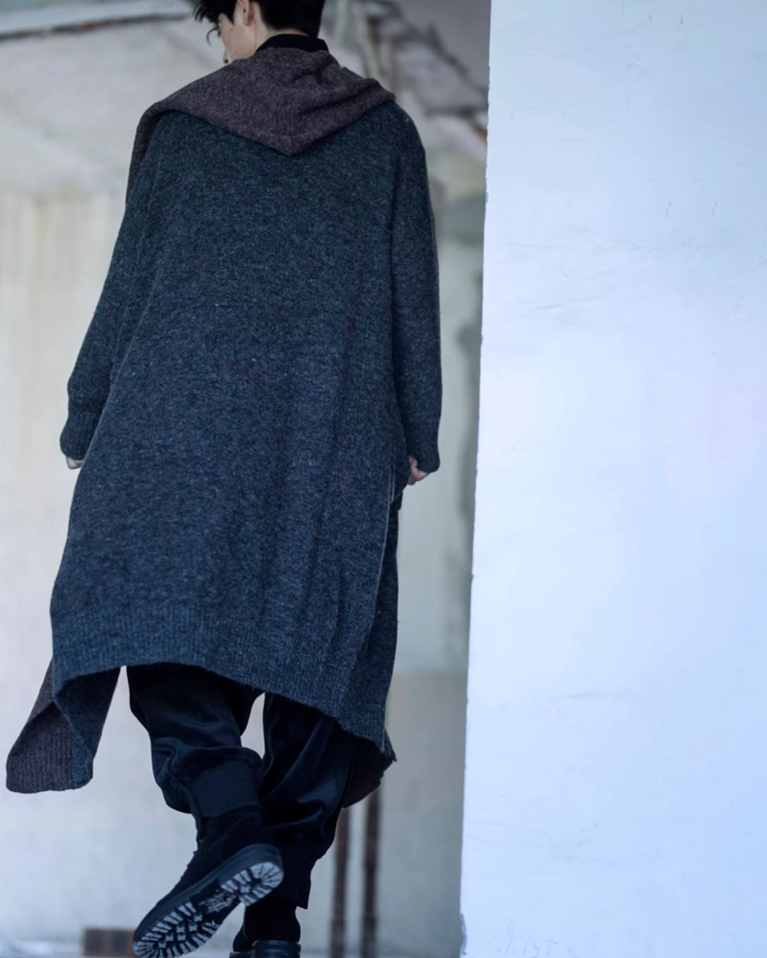 ♠♥CONTRAST COLOR LONG KNIT CARDIGAN