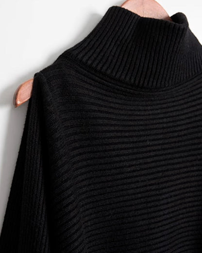 ♠♥ASYMMETRY PANELLED PULLOVER KNIT