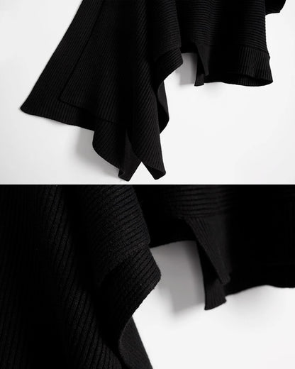 ♠♥ASYMMETRY PANELLED PULLOVER KNIT