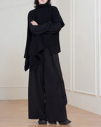 ♠♥ASYMMETRY PANELLED PULLOVER KNIT