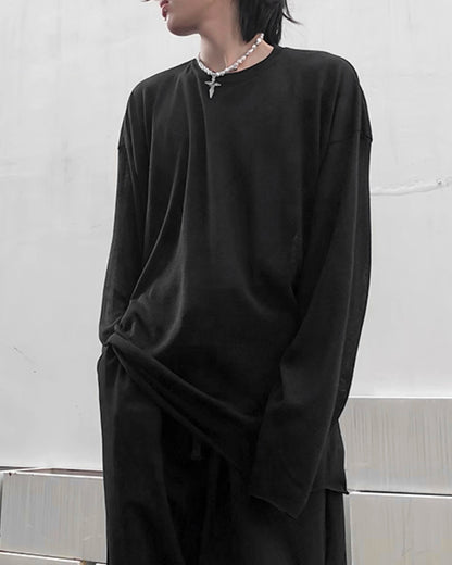 ♠♥LIGHT KNIT OVERSIZED LONG SLEEVE