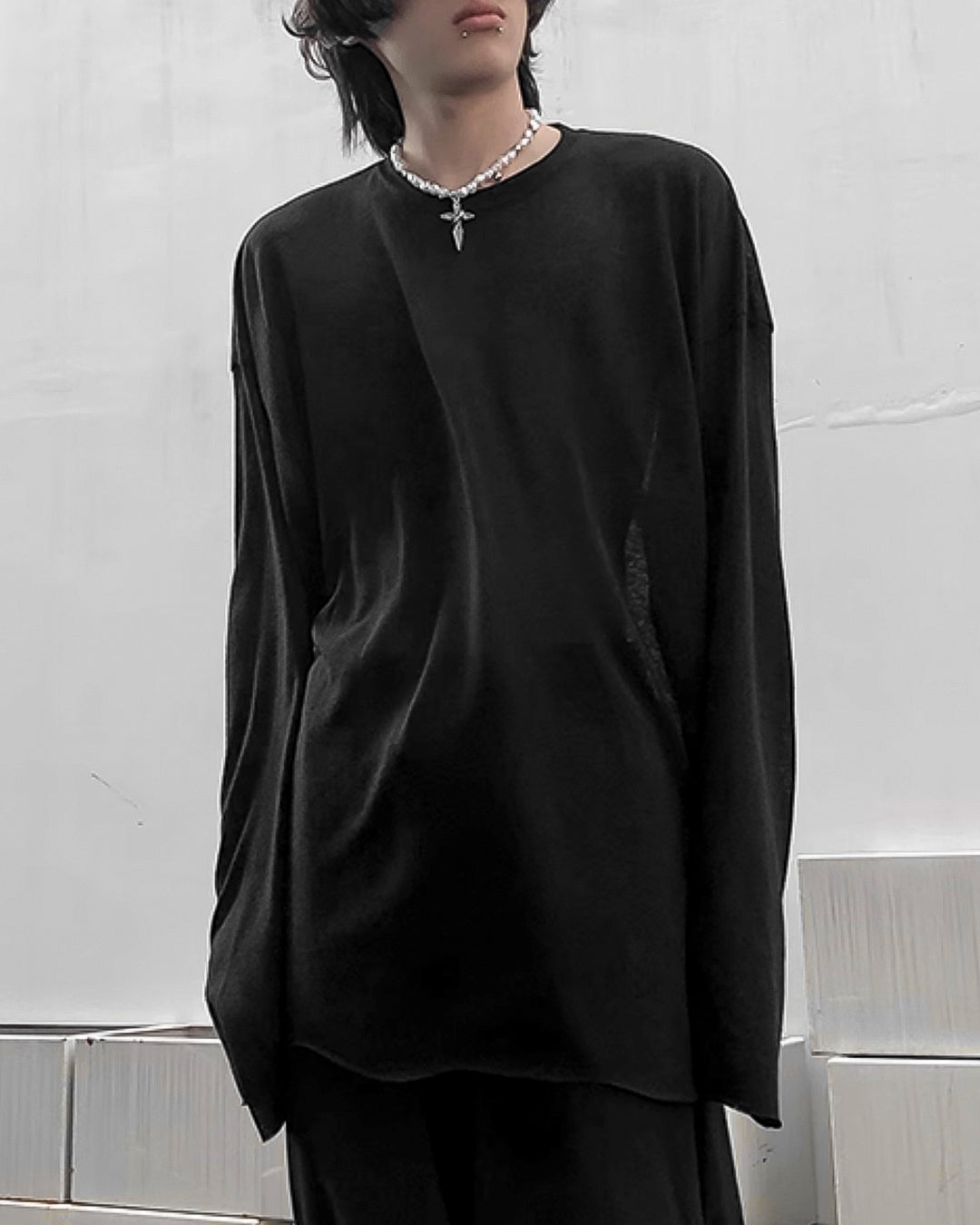 ♠♥LIGHT KNIT OVERSIZED LONG SLEEVE