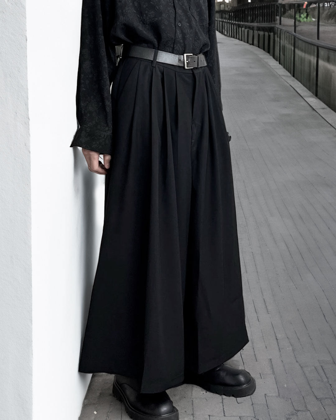 ♤♥WIDE FLARE PANTS – Black Gravity